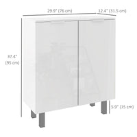Shoe Cabinet, Shoe Storage Cabinet with Soft-Close Hinges and Adjustable Shelves, Holds 15-20 Pairs, High Gloss White