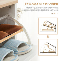 Modern Shoe Cabinet with 3 Flip Drawers and Adjustable Shelf, 12 Pair Shoe Storage Cabinet for Hallway, Entryway, White