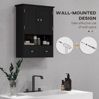 Medicine Cabinet, Bathroom Wall Cabinet with Shelf and Drawers for Hallway, Living Room, Black