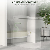 Over The Toilet Cabinet, Modern Bathroom Above Toilet Storage with Barn Doors and Open Shelf, White