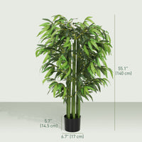 4.6FT Artificial Bamboo Tree Set of 2, Decorative Faux Plant in Nursery Pot, Faux Tree for Home Indoor Decor