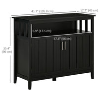 Sideboard Buffet Server Storage Cabinet Console Table with 2 Doors and Adjustable Shelves for Kitchen & Dining Room, Black