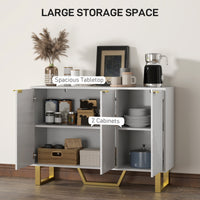Sideboard Buffet Cabinet with Adjustable Shelves, Living Room Cabinet, TV Cabinet for 50 Inch TV, White