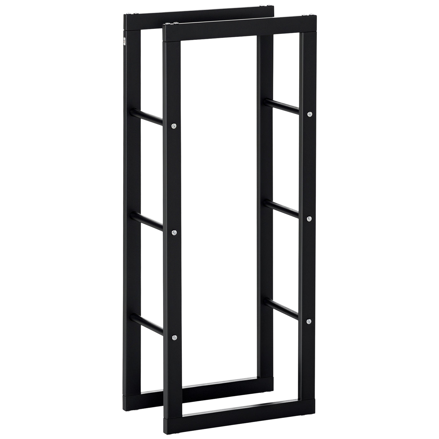 15.7" x 9.8" x 39.4" Firewood Rack Outdoor, Log Holder Fireplace Storage Rack with Handles and 220 lbs. Weight Capacity, Black
