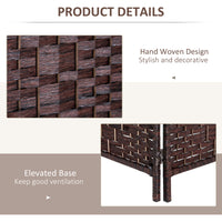 6ft Folding Room Divider, 3 Panel Wall Partition with Wooden Frame for Bedroom, Home Office, Brown