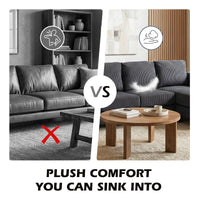 L Shaped Couch, L Shape Sofa with Chaise Lounge and Spring Cushion for Living Room, Bedroom, Charcoal Grey