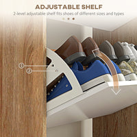 Slim Shoe Storage Cabinet with 3 Flip Drawers and Adjustable Shelves, Shoe Cabinet for 18-24 Pairs, White