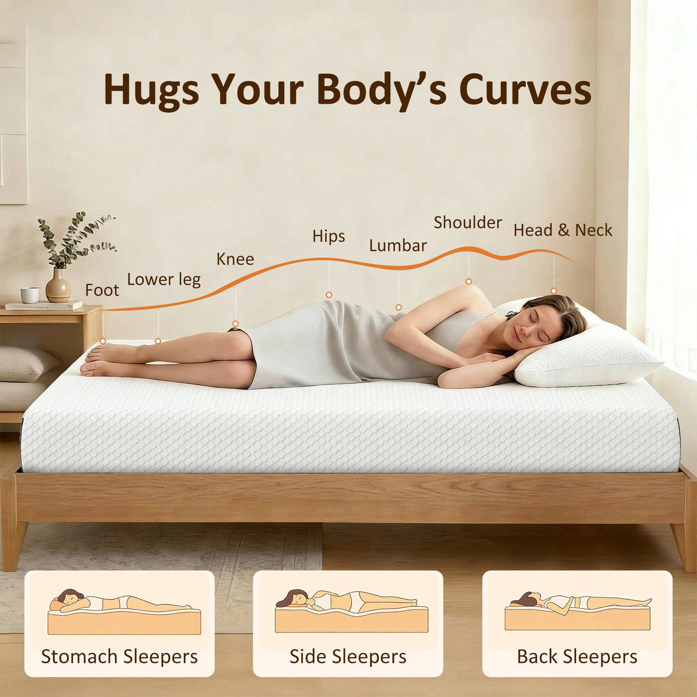King Mattress 8 Inch Memory Foam Mattress in a Box, Pressure Relief & Lumbar Support, CertiPUR-US Certified, Medium Firm