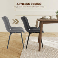 Dining Chairs Set of 4, PU Leather Upholstered Kitchen Chairs with Backrest and Steel Legs, Black