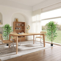 Set of 2 6ft Artificial Trees Ficus, Indoor Fake Plants with Pot, for Home Decor