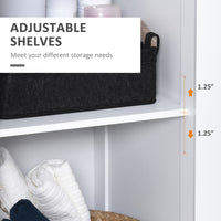 Tall Bathroom Storage Cabinet, Freestanding Tower Cabinet with Adjustable Shelf, 3 Open Shelves, White
