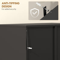 Tilt-Out Laundry Storage Cabinet, Modern Laundry Hamper with 2 Compartments for Bathroom Washroom, Black