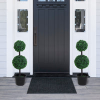 2 Ball Topiary Tree in Pot for Home Decor, Artificial Plant for Home Office, Living Room Decor, Dark Green