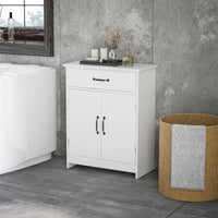 Bathroom Storage, Bathroom Cabinet with 2 Doors, Adjustable Shelves for Living Room Kitchen, 23.6"x11.8"x29.5", White