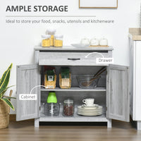 Farmhouse Sideboard Buffet Cabinet, Storage Cabinet with Barn Doors, Grey Grain