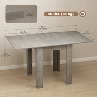55" Extendable Dining Table for 4-6 Person, Kitchen Table with PU Handle and Felt Pads for Small Spaces, Grey
