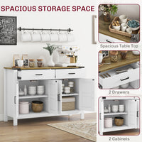 Sideboard Buffet Cabinet, Farmhouse Kitchen Storage Cabinet w/ 2 Drawers and Shelves for Living Room, Entryway