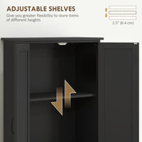 60" 4-Door Storage Cabinet Multi-Storey Large Space Pantry with Adjustable Shelves Black