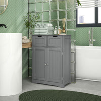 Bathroom Cabinet, Bathroom Storage Cabinet with 2 Drawers, Adjustable Shelf for Living Room, Entryway, Grey