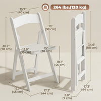 4 Pack Folding Chairs, Foldable Resin Chair with Padded Seat, Portable Indoor Outdoor Seat for Office Events Dining