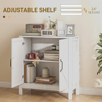 Sideboard Buffet, Kitchen Storage Cabinet with Barn Door and Adjustable Shelves, Storage Pantry, White Wood Grain