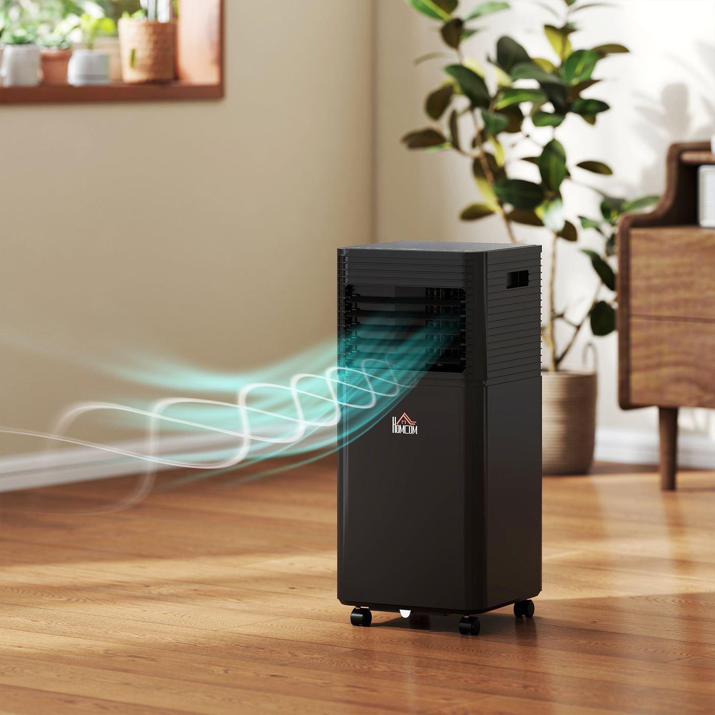 8000 BTU Portable Air Conditioner with Fan & Dehumidifier Mode, Quiet AC Unit with Remote Control, 24-Hour Timer, Black