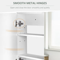 Bathroom Mirror Cabinet, Wall-Mounted Storage Organizer with Double Doors, Adjustable Shelf, White