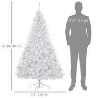 6FT Prelit Artificial Christmas Tree Warm White LED Light Holiday Home Xmas Decoration with Automatic Open, White