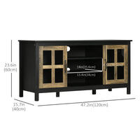 TV Stand for TVs up to 55 Inches, TV Cabinet with Adjustable Shelves and Cable Holes, TV Bench for Living Room, Black