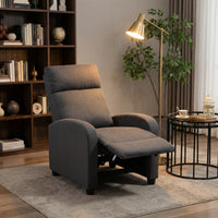 Fabric Recliner Sofa Manual Recliner, Home Theater Seating Single Reclining Sofa Chair with Padded Seat for Living Room, Dark Grey