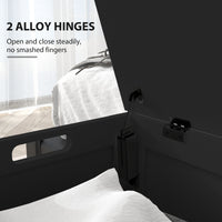 Storage Trunk with 2 Safety Hinges, Modern Entryway Bench with Side Handles, Storage Chest for Living Room, Black
