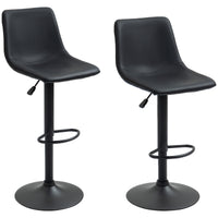 Adjustable Counter Height Bar Stools Set of 2, 360° Swivel Kitchen Counter Stools Dining Chairs with Backs, Vintage Leather, Retro Grey