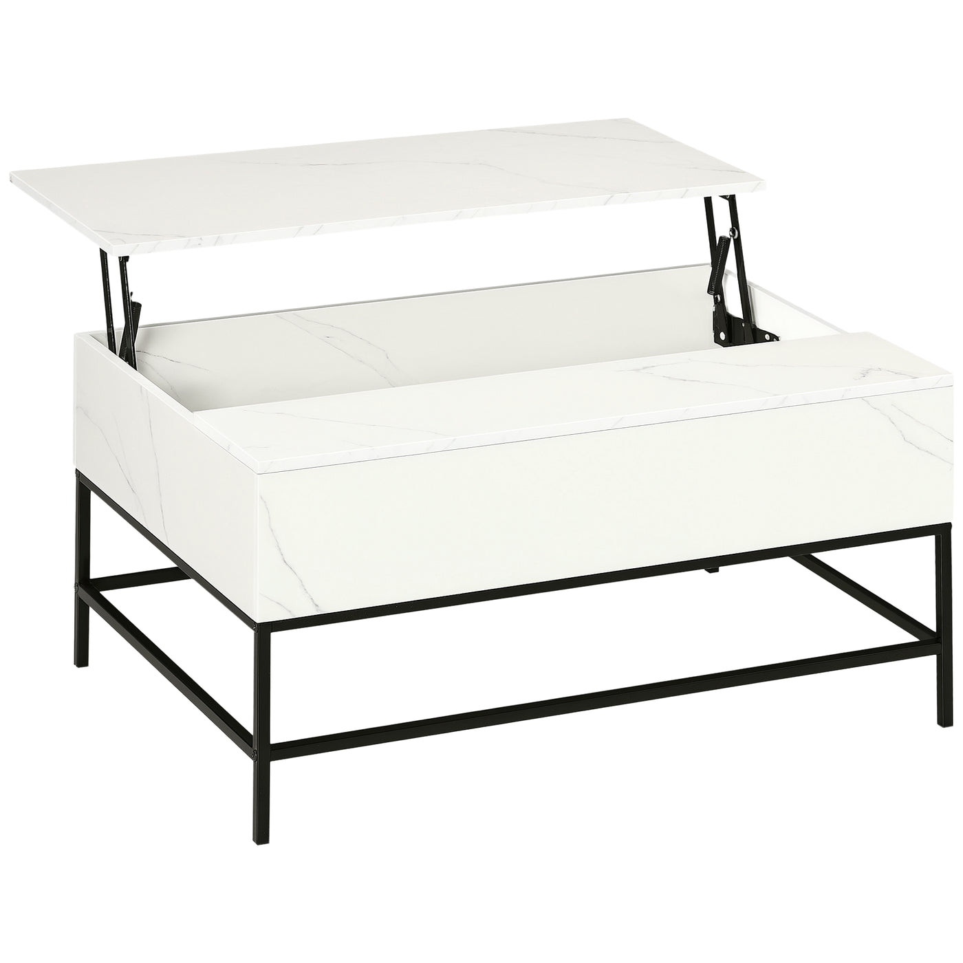 Lift Top Coffee Table with Hidden Storage Compartment Lift Tabletop Center Table for Living Room, White