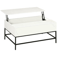 Lift Top Coffee Table with Hidden Storage Compartment Lift Tabletop Center Table for Living Room, White