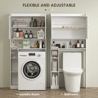 Farmhouse Over the Toilet Cabinet with Barn Doors, Over the Toilet Storage Cabinet with Adjustable Shelf, White