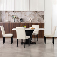 Modern Dining Chairs Set of 4, Kitchen Chairs with Rubberwood Legs and Padded Seat, Beige