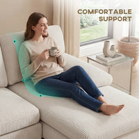 Sectional Sofa, U Shaped Couch with Double Chaise, Pillow-top Armrests and Spring Cushions, 2200lb Capacity, Beige