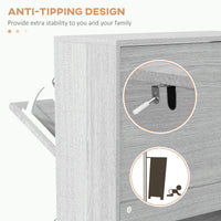 Shoe Storage Cabinet with 3 Flip Drawers, Narrow and Slim, 12 Pair of Shoes Organizer for Hallway, Entryway