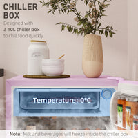 Compact Refrigerator, Mini Fridge with Freezer, Adjustable Shelf, Mechanical Thermostat and Reversible Door, Pink