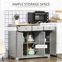 Modern Sideboard, Buffet Cabinet with Storage Cabinets, Drawers and Adjustable Shelves for Living Room, Grey