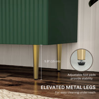 Modern Kitchen Storage Cabinet, Sideboard Buffet Cabinet with Adjustable Shelves and Metal Legs for Kitchen, Green