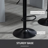 Bar Stools Set of 2, Swivel Counter Height Barstools with Back, Footrest, Adjustable Height, Black