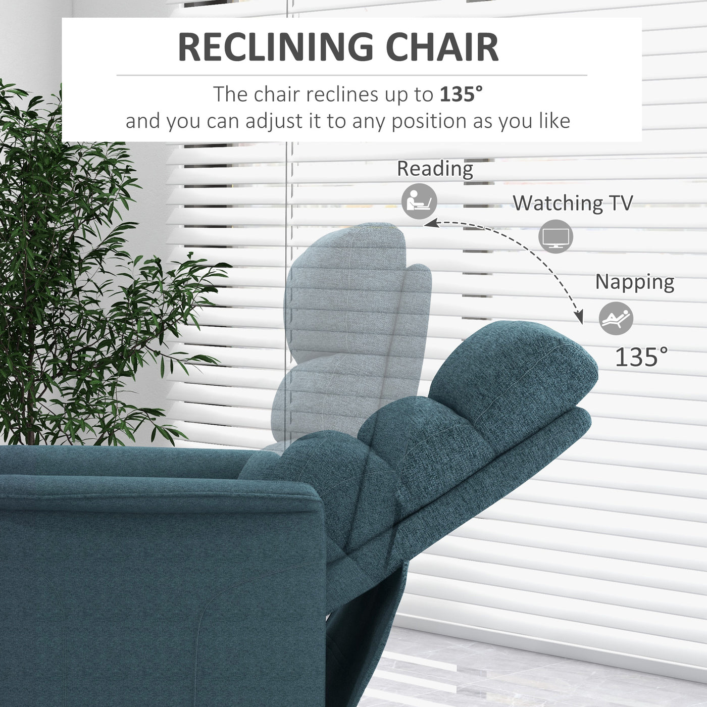 Lift Chair for Elderly, Power Chair Recliner with Remote Control, Side Pockets for Living Room, Blue