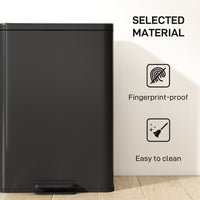 Garbage Bin, Soft-Close Trash Can with Foot Pedal, 5 Gallon (20 L) Garbage Can with Removable Inner Bucket, Matte Black