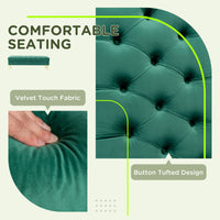 End of Bed Bench, Upholstered Bench, Entryway Shoe Bench with Button Tufted for Living Room, Bedroom, Dark Green