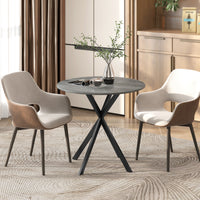 31.5" Industrial Round Dining Table - Distressed Grey