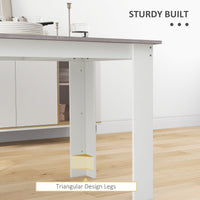 47" Kitchen Table for 4-6 People, Dining Table with Wood Effect for Dining Room, Grey