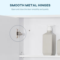 Wall Mounted Medicine Cabinet, 39.25"W x 27.5"H Bathroom Mirror Cabinet with Single Mirrored Door, Shelves and Storage Cupboard, White