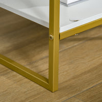Nightstand Set of 2, Modern Bedside Table with Drawer and Shelf, Bedside Cabinets for Bedroom, White