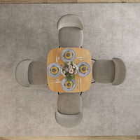 Dining Table for 4 People - Modern Kitchen Table with Wood-Effect Top, 27.6" x 27.6", Natural Wood